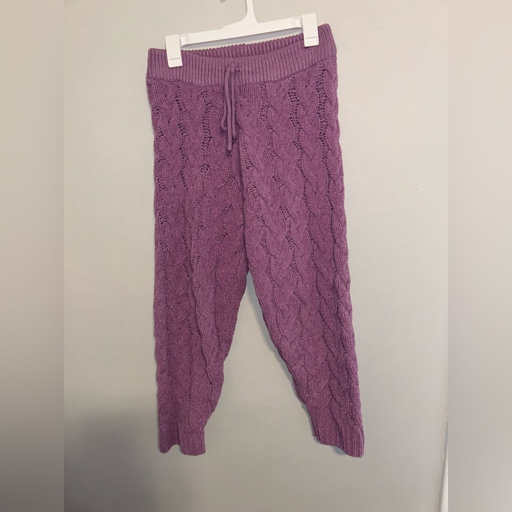 Cable knit pants